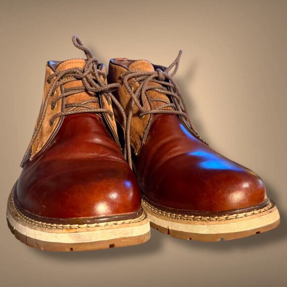 Men's Size 11 TIMBERLAND Britton Hill Waterproof Chestnut Leather Chukka Boots - Picture 6 of 12